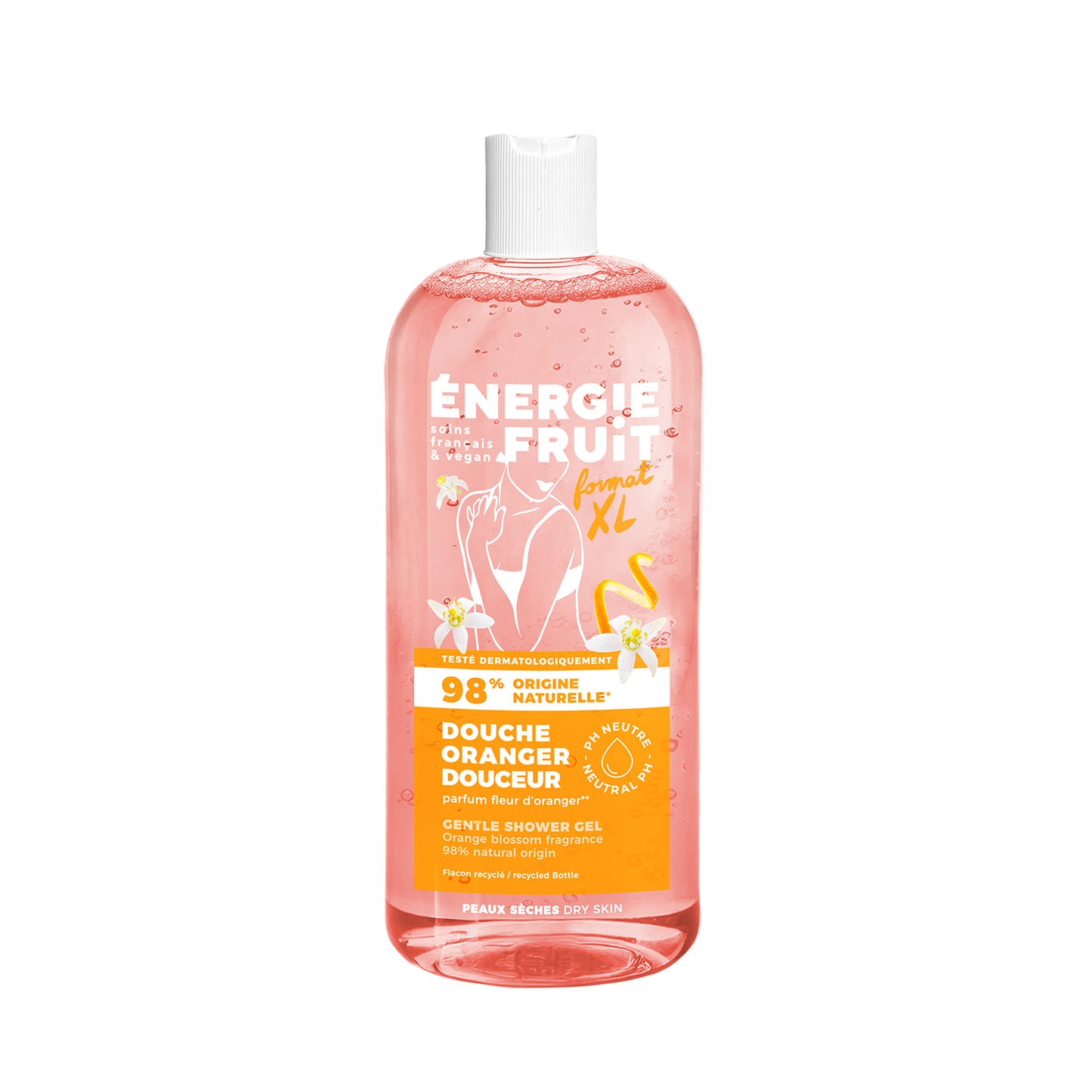 Gel de duș hidratant cu floare de portocal, Energie Fruit, 500 ml