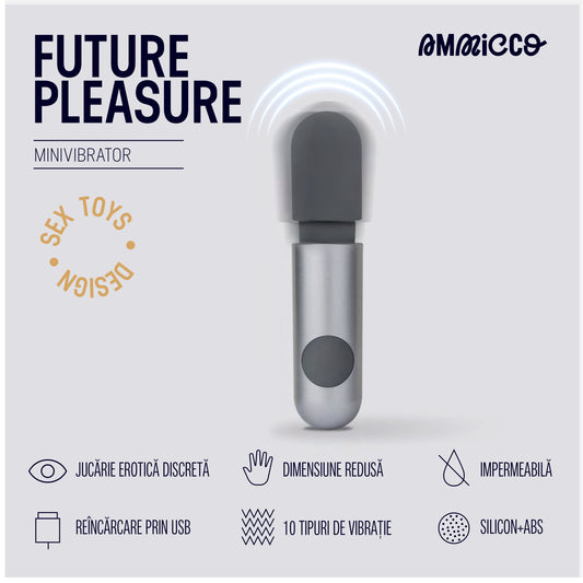 Mini vibrator discret cu cap flexibil, Future Pleasure, Ammicco