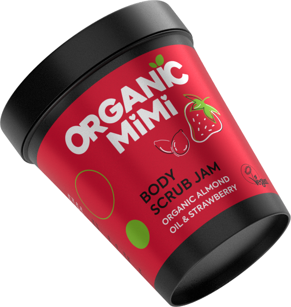 Scrub de corp tip gem cu cocos și zmeură, Organic Mimi, 250 g