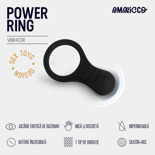 Inel vibrator pentru stimulare intensă, Power Ring, Ammicco