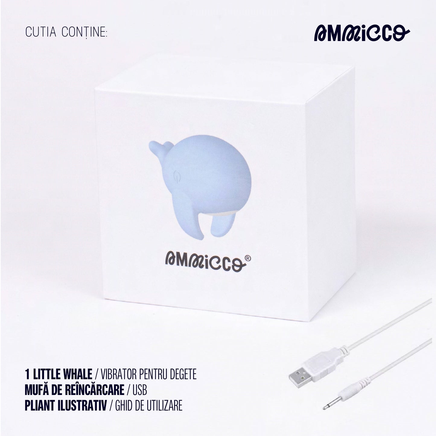 Mini vibrator extern cu 12 moduri de vibrație, Little Whale, Ammicco