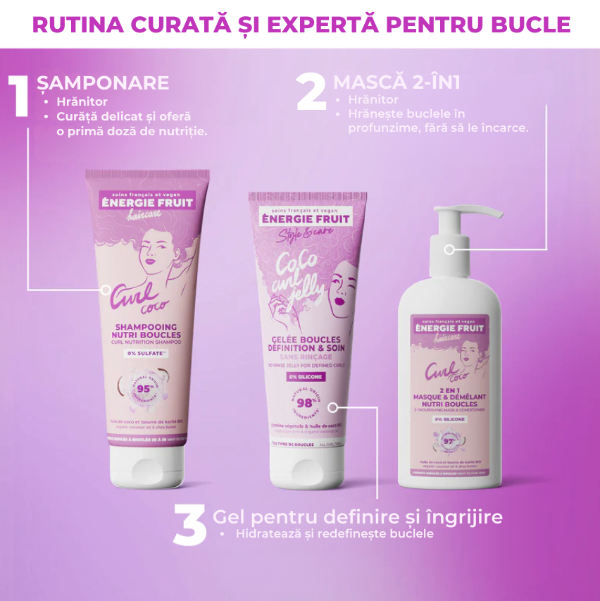 Gel leave-in pentru definirea buclelor cu ulei de cocos, Energie Fruit, 200 ml