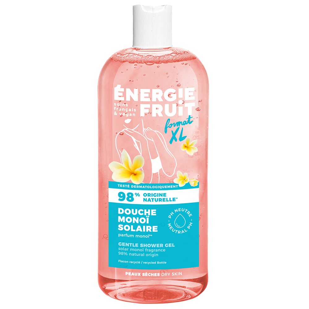 Gel de duș hidratant cu monoi și ulei de macadamia, Energie Fruit, 500 ml