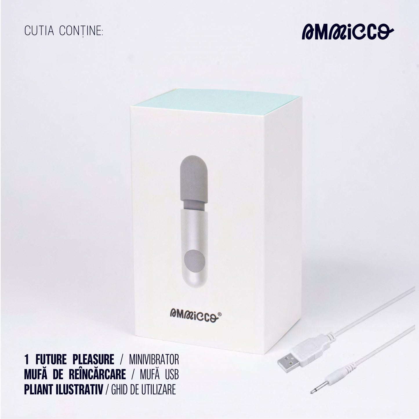 Mini vibrator discret cu cap flexibil, Future Pleasure, Ammicco
