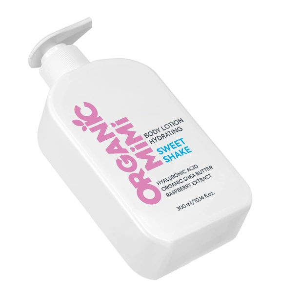 Loțiune de corp hidratantă cu migdale și zmeură Sweet Shake, Organic Mimi, 300 ml
