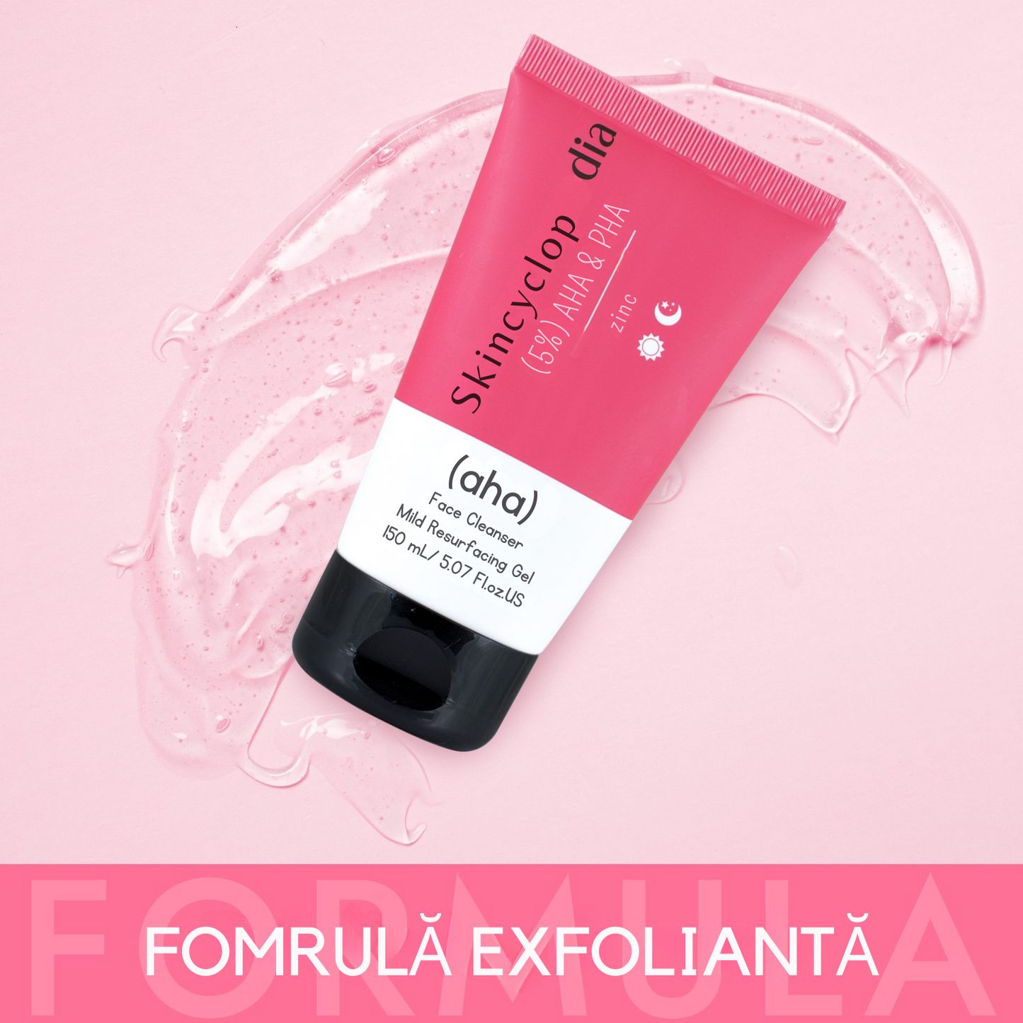 Gel de curățare facială exfoliant cu 5% AHA și PHA, Skincyclopedia, 150 ml
