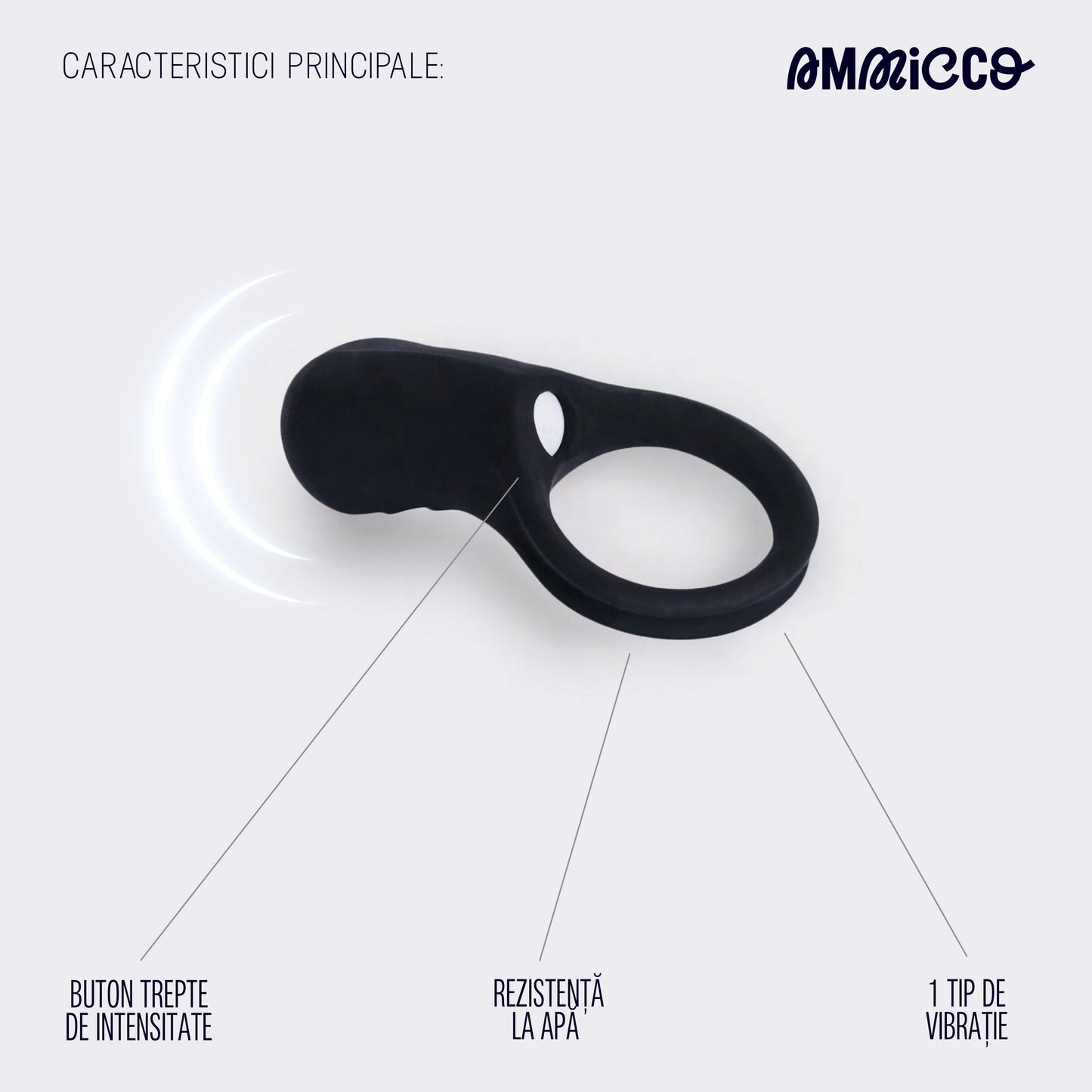 Inel vibrator pentru stimulare intensă, Power Ring, Ammicco