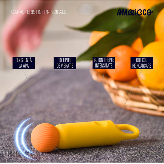 Baghetă magică mini cu 10 moduri de vibrație și funcție de încălzire, Ammicco