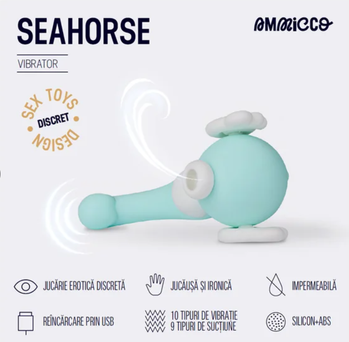 Stimulator cu vacuum și vibrații, Seahorse, Ammicco
