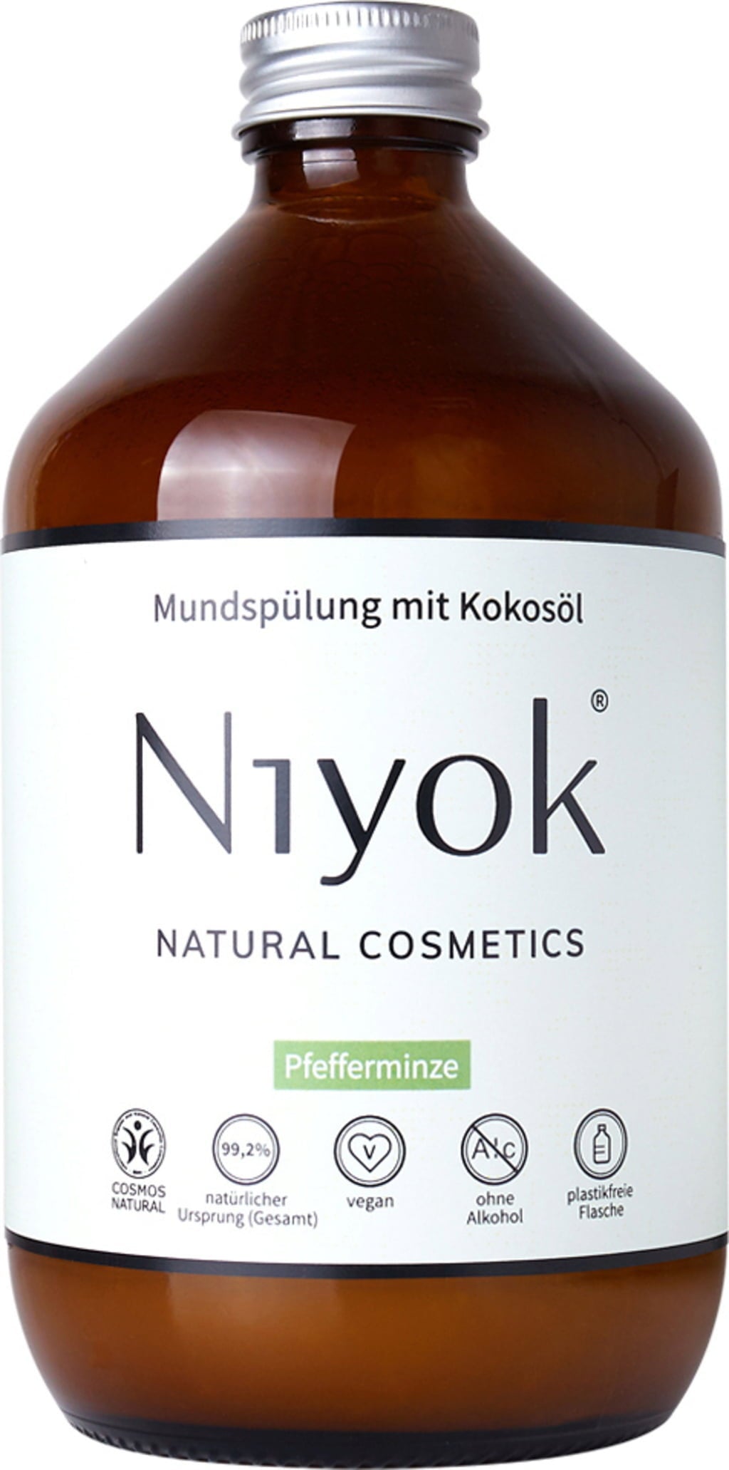 Apă de gură cu ulei de cocos și mentă, Niyok, 500 ml