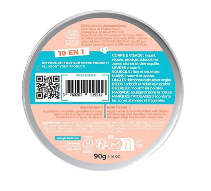 Balsam multifuncțional cu monoi și unt de shea bio, Energie Fruit, 90 g