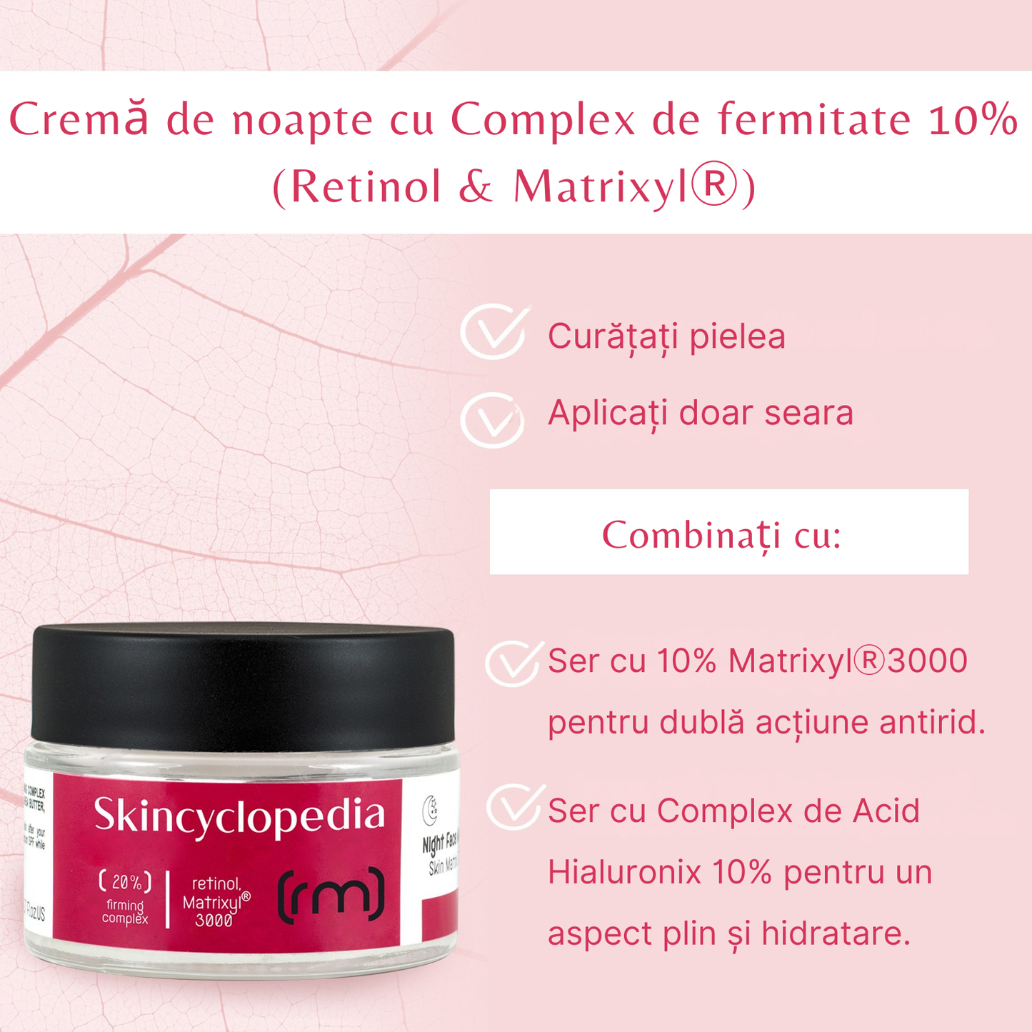 Cremă de față cu retinol și Matrixyl®, Skincyclopedia, 50 ml