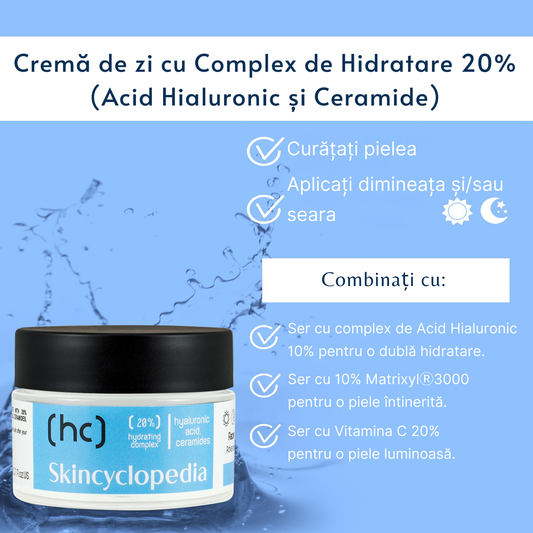 Cremă de față hidratantă cu acid hialuronic și ceramide, Skincyclopedia, 50 ml