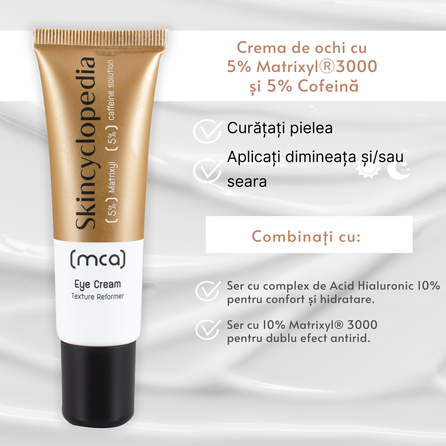 Cremă contur ochi cu Matrixyl 3000 și cofeină, Skincyclopedia, 30 ml