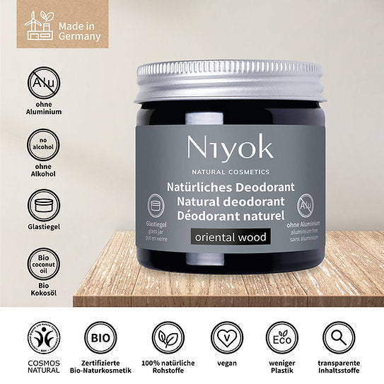 Deodorant cremă natural fără aluminiu Oriental Wood, Niyok, 40 ml