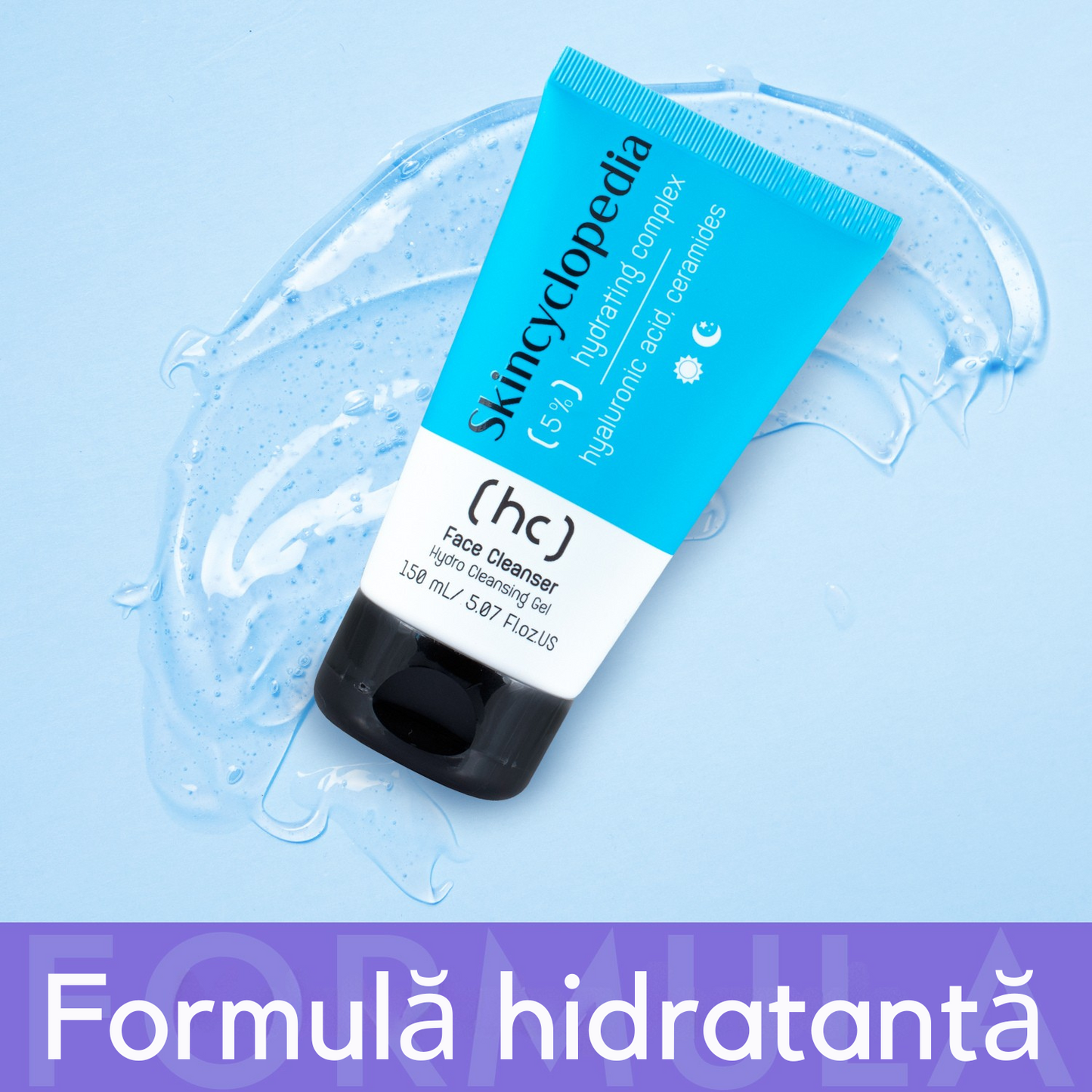 Gel de curățare facială cu 5% complex hidratant, Skincyclopedia, 150 ml