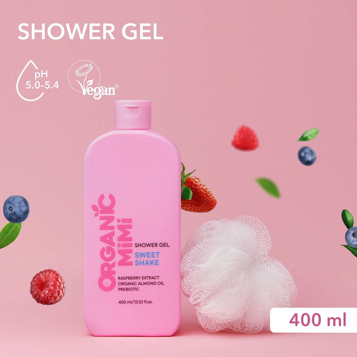 Gel de duș dulce și cremos Sweet Shake, Organic Mimi, 400 ml