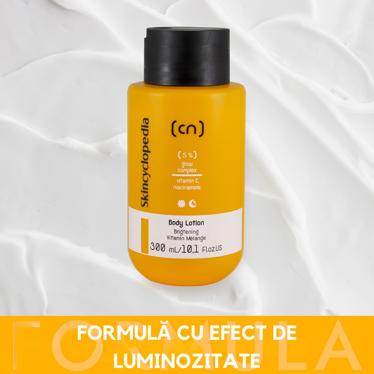 Loțiune de corp iluminatoare cu vitamina C și niacinamidă, Skincyclopedia, 300 ml