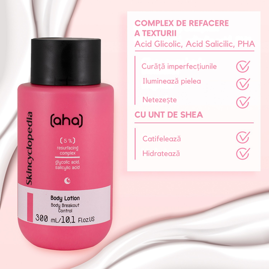 Loțiune de corp exfoliantă cu AHA, BHA și PHA, Skincyclopedia, 300 ml