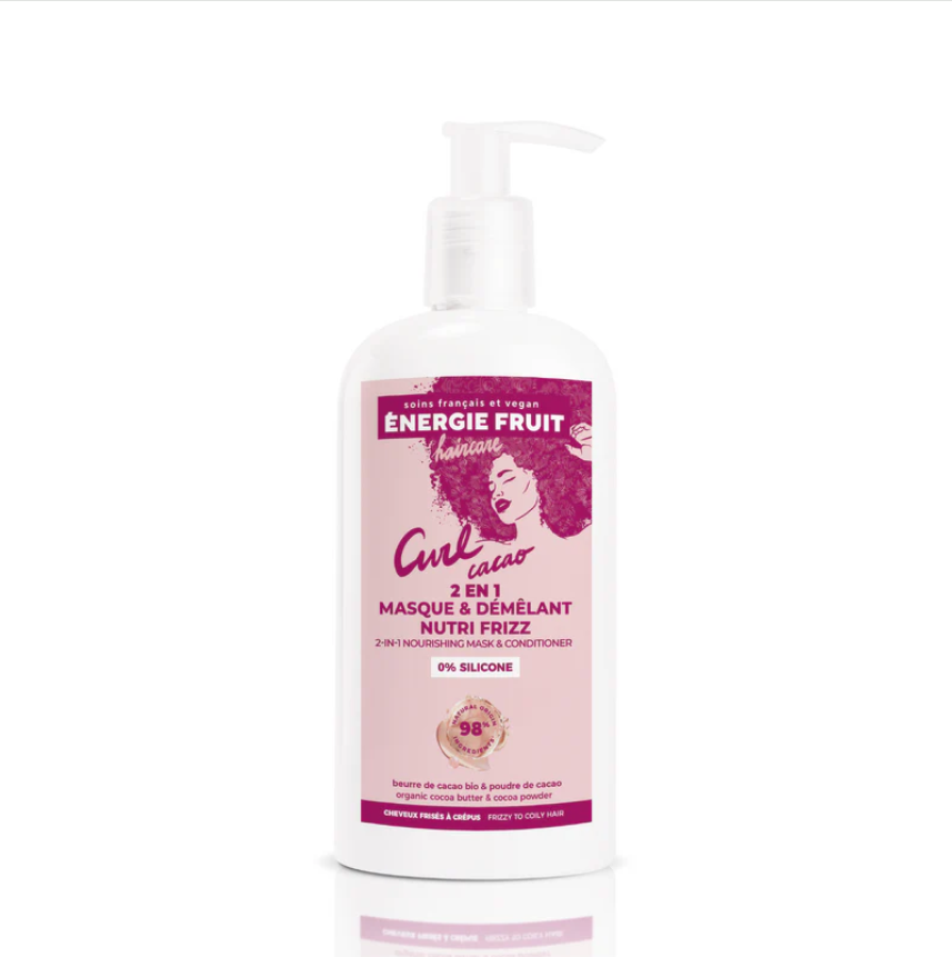 Mască și balsam 2 în 1 cu unt de cacao și pudră de cacao, Energie Fruit, 300 ml