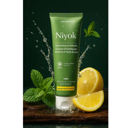 Pastă de dinți cu ulei de cocos, mentă și lămâie, Niyok, 75 ml
