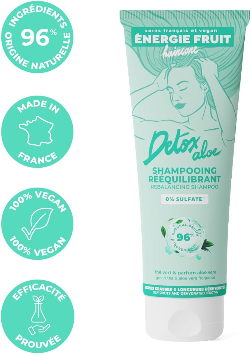 Șampon detoxifiant cu ceai verde și aloe vera, Energie Fruit, 250 ml