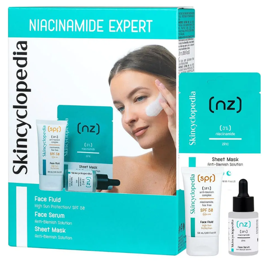 Set îngrijire facială cu niacinamidă pentru echilibrarea tenului, Skincyclopedia Expert, 3 produse