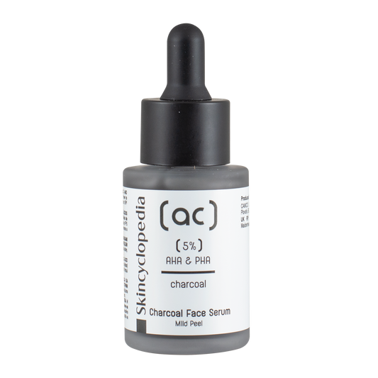 Ser facial exfoliant cu cărbune activ și 5% AHA & PHA, Skincyclopedia, 30 ml