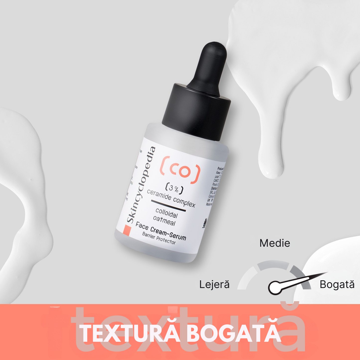 Ser facial pentru bariera cutanată cu ceramide și ovăz coloidal, Skincyclopedia, 30 ml