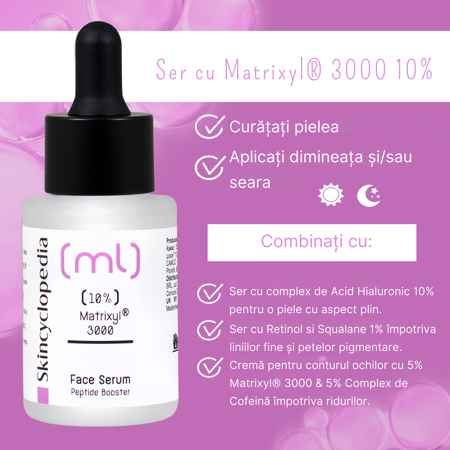Ser facial cu 10% Matrixyl 3000 pentru fermitate, Skincyclopedia, 30 ml
