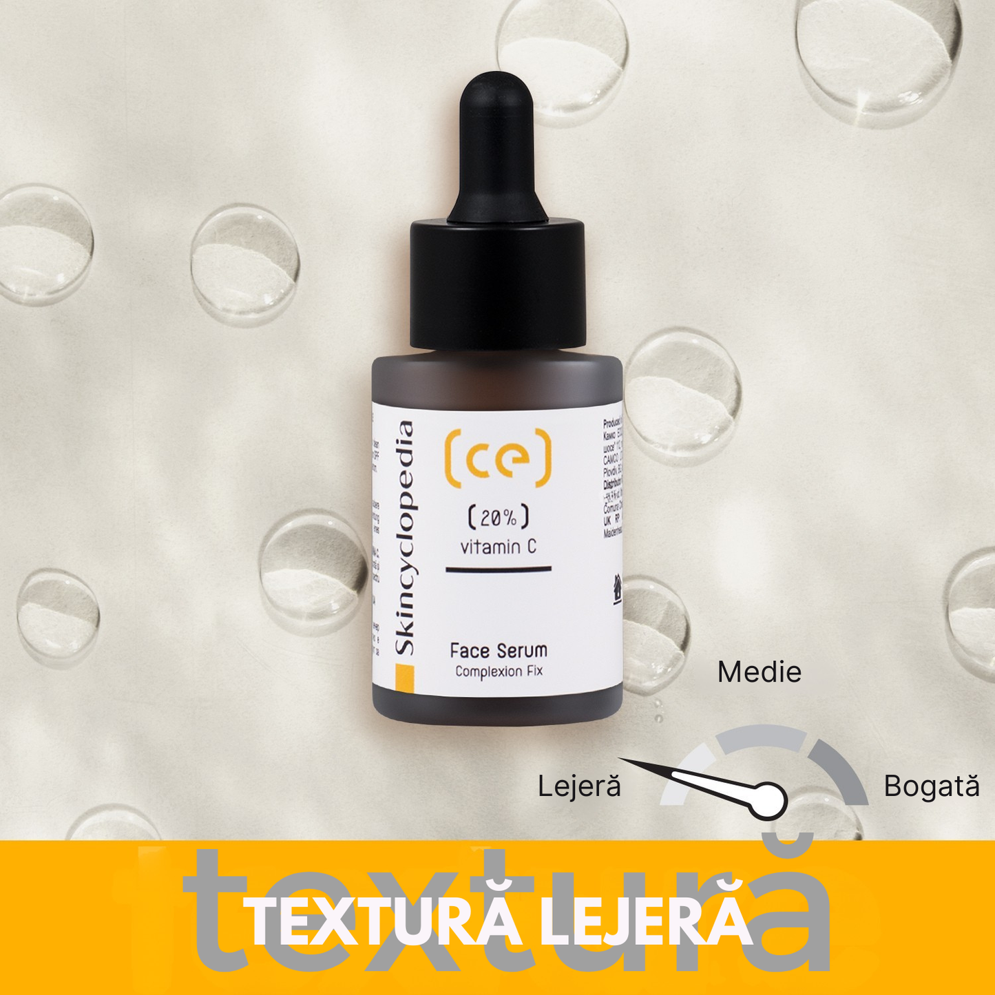 Ser facial cu 20% vitamina C pentru uniformizare, Skincyclopedia, 30 ml